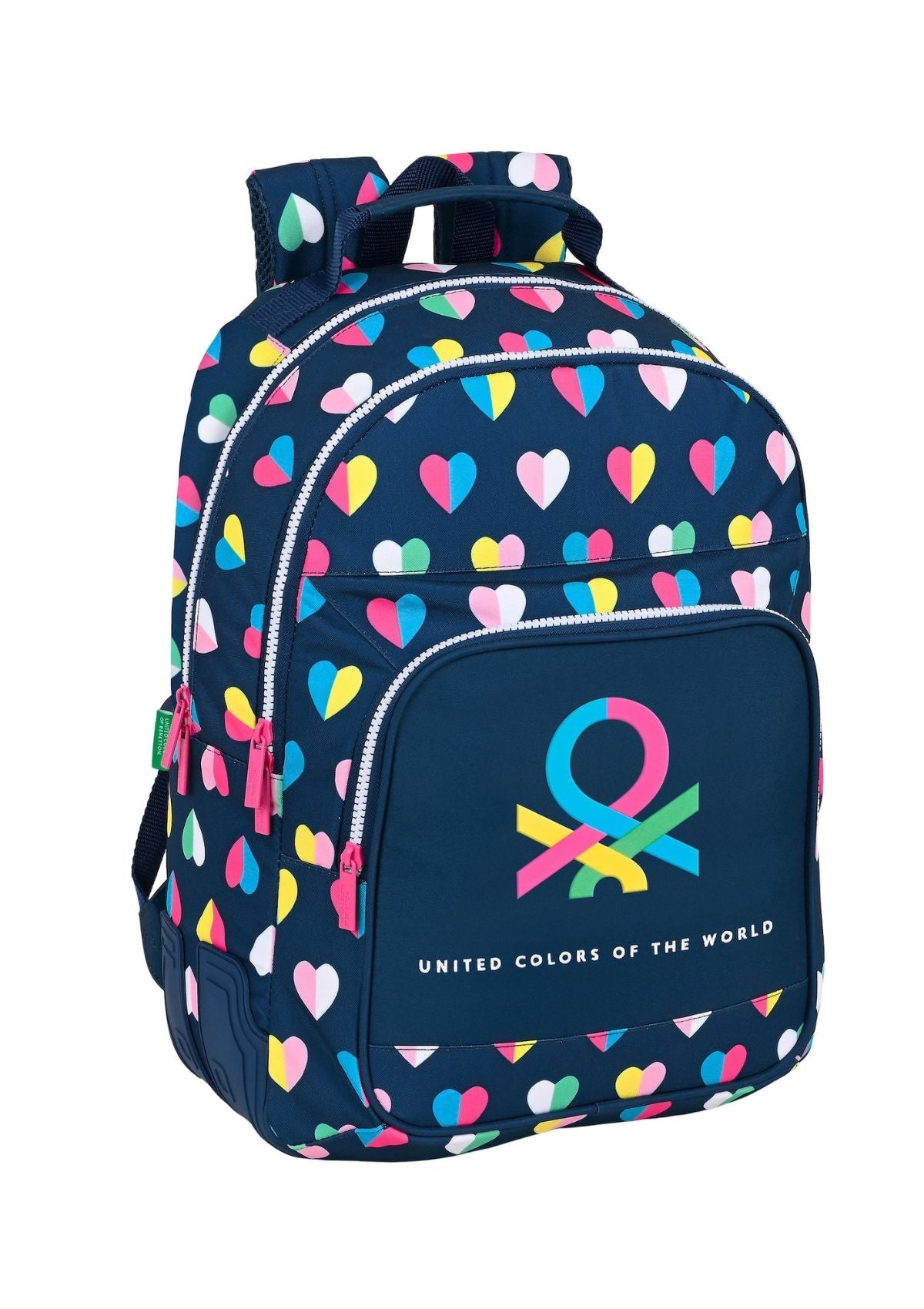 Benetton Patterned Rucksack Hearts front