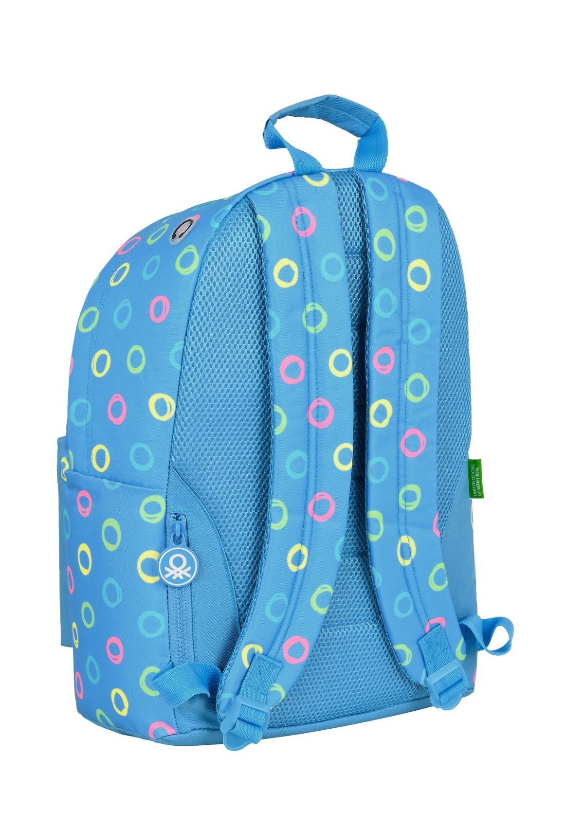 Benetton Patterned Rucksack Sky Blue front