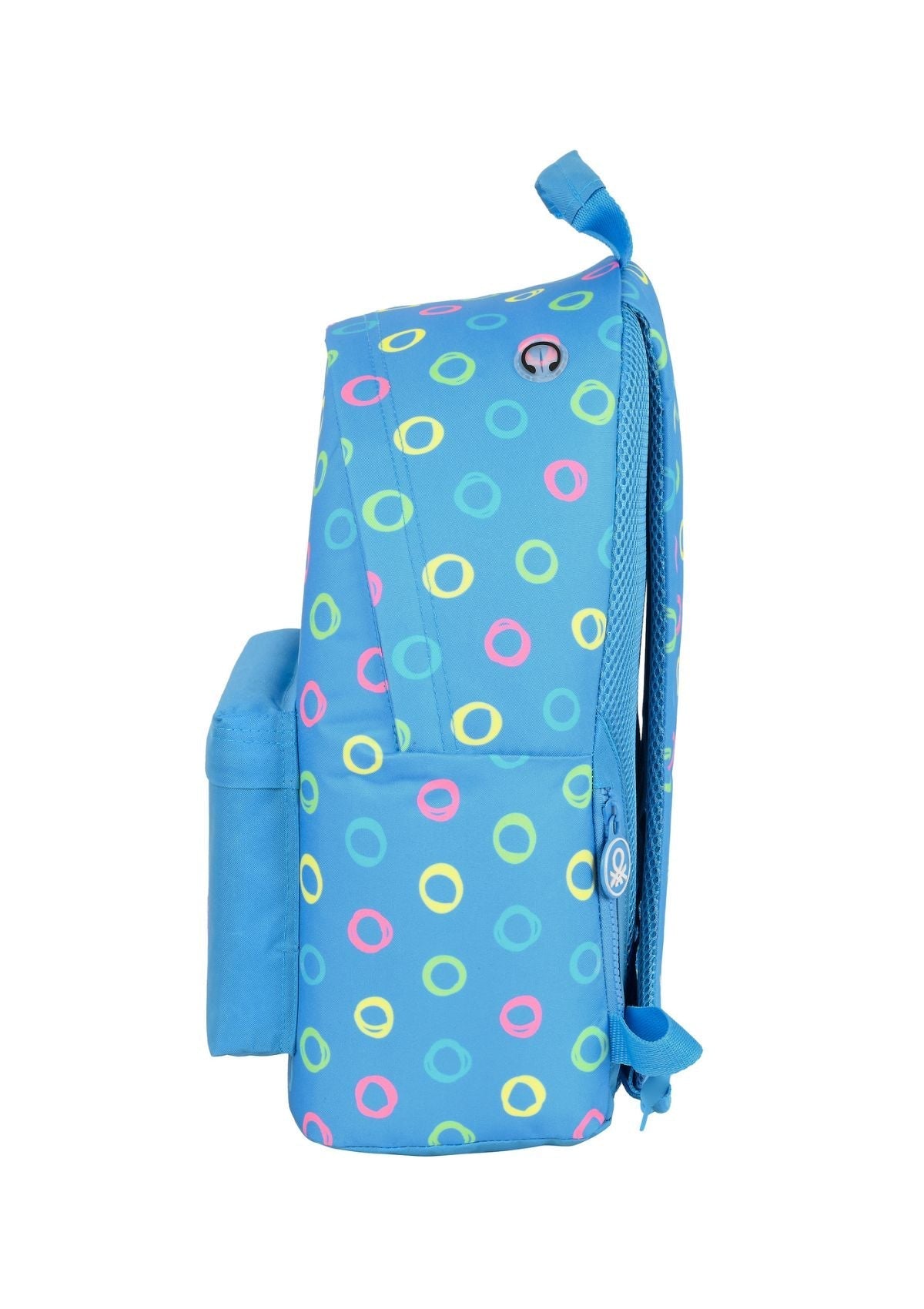 Benetton Patterned Rucksack Sky Blue side