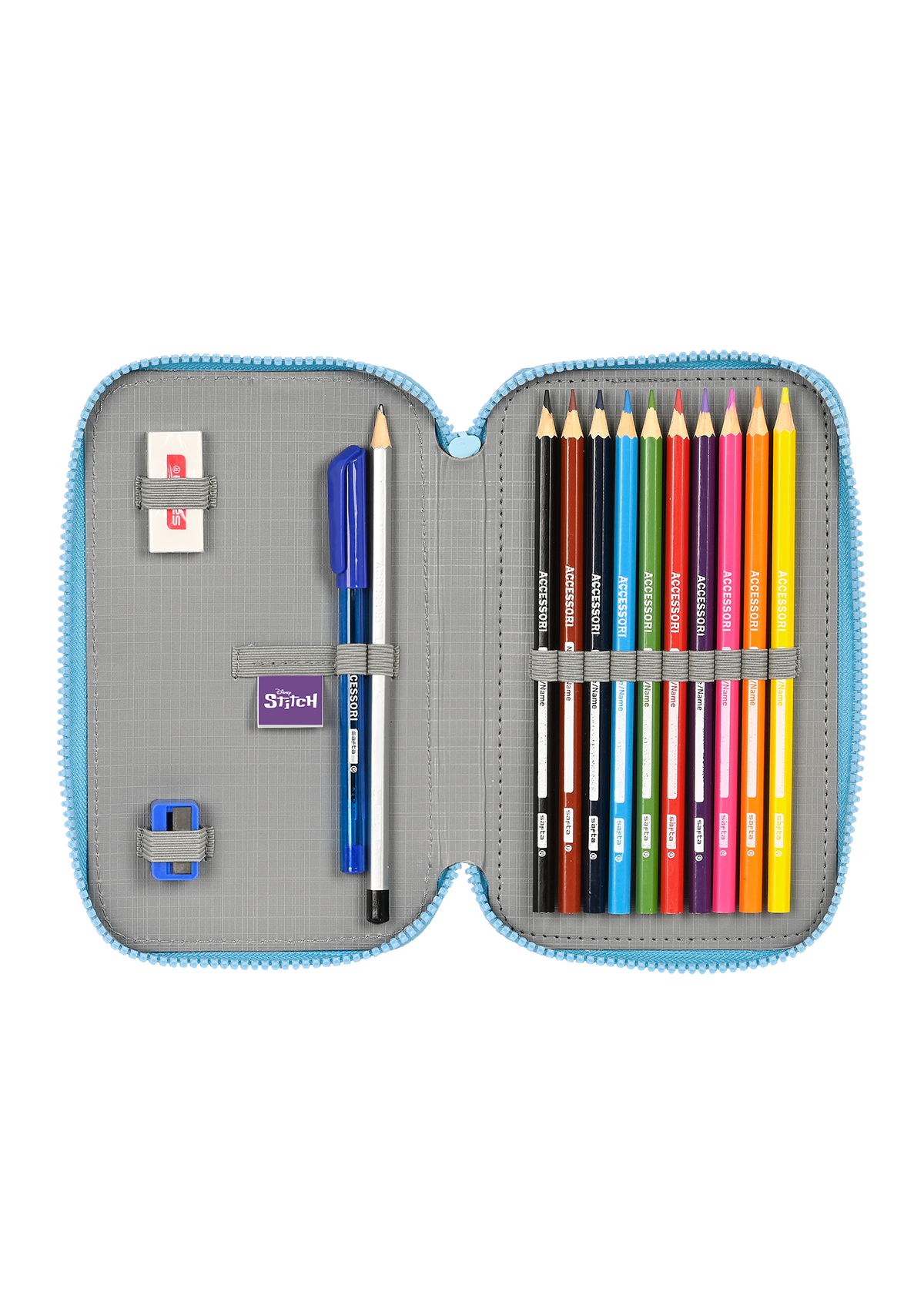 Disney Stitch 28pc Small Double Pencil Case