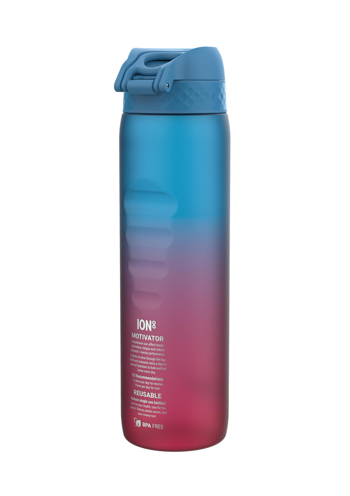 ION8 Quench Blue and Pink Motivator Water Bottle Leak Proof 1000ml (34oz) BPA Free
