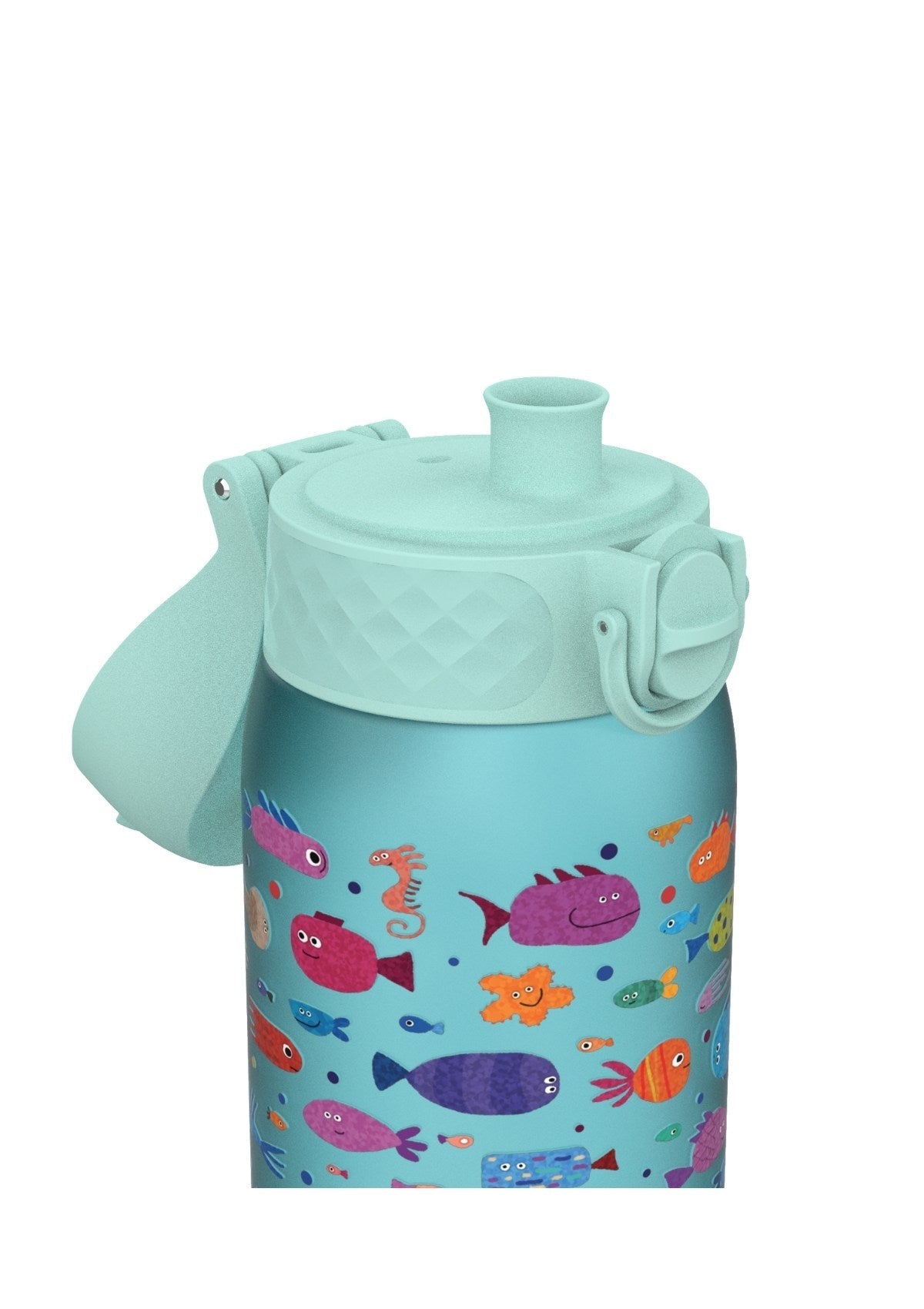 ION8 Recyclon Fish Sonic-Blue Water Bottle Leak Proof 350ml (12oz) BPA Free