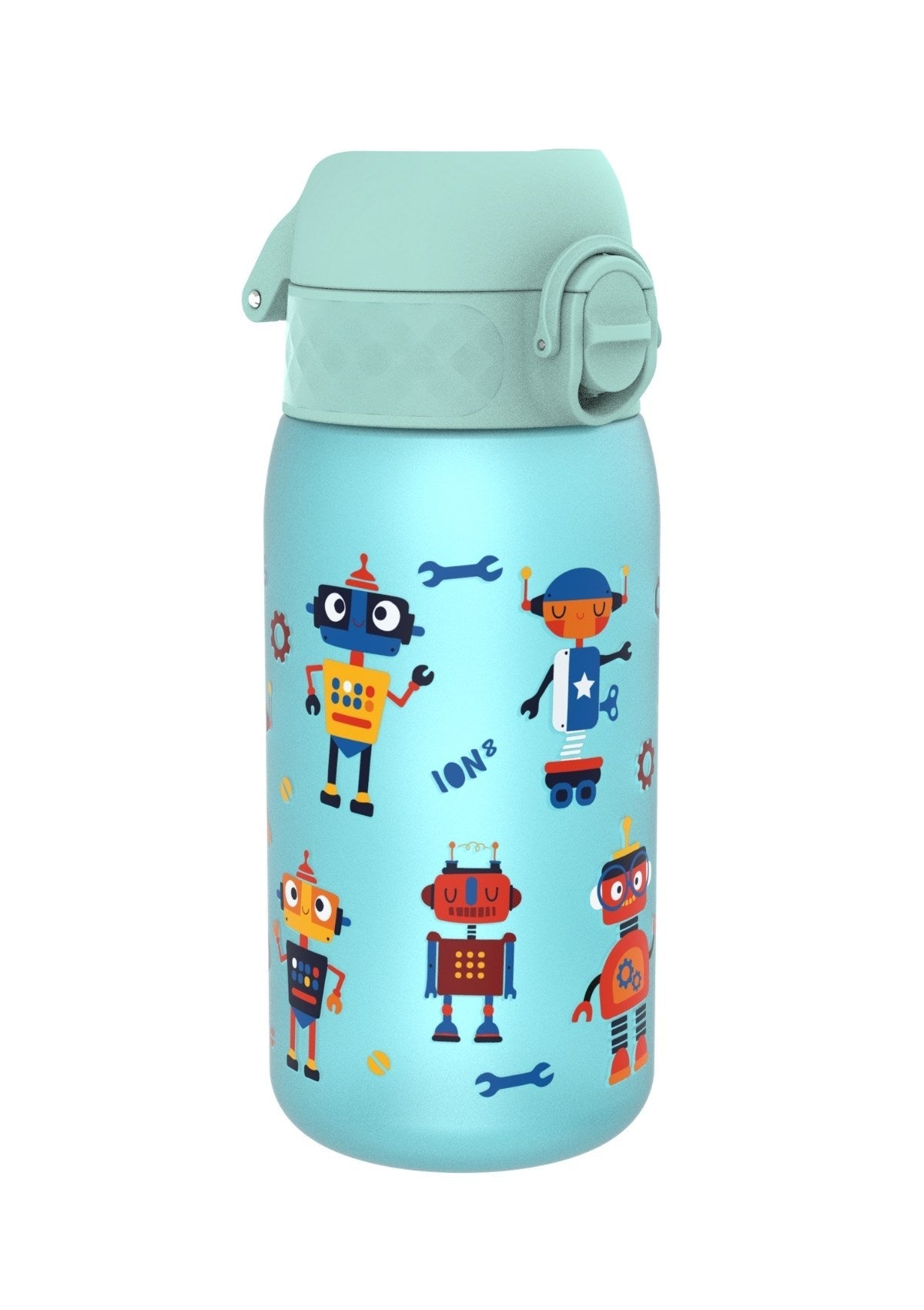 ION8 Recyclon Blue Robots Water Bottle Leak Proof 350ml (12oz) BPA Free