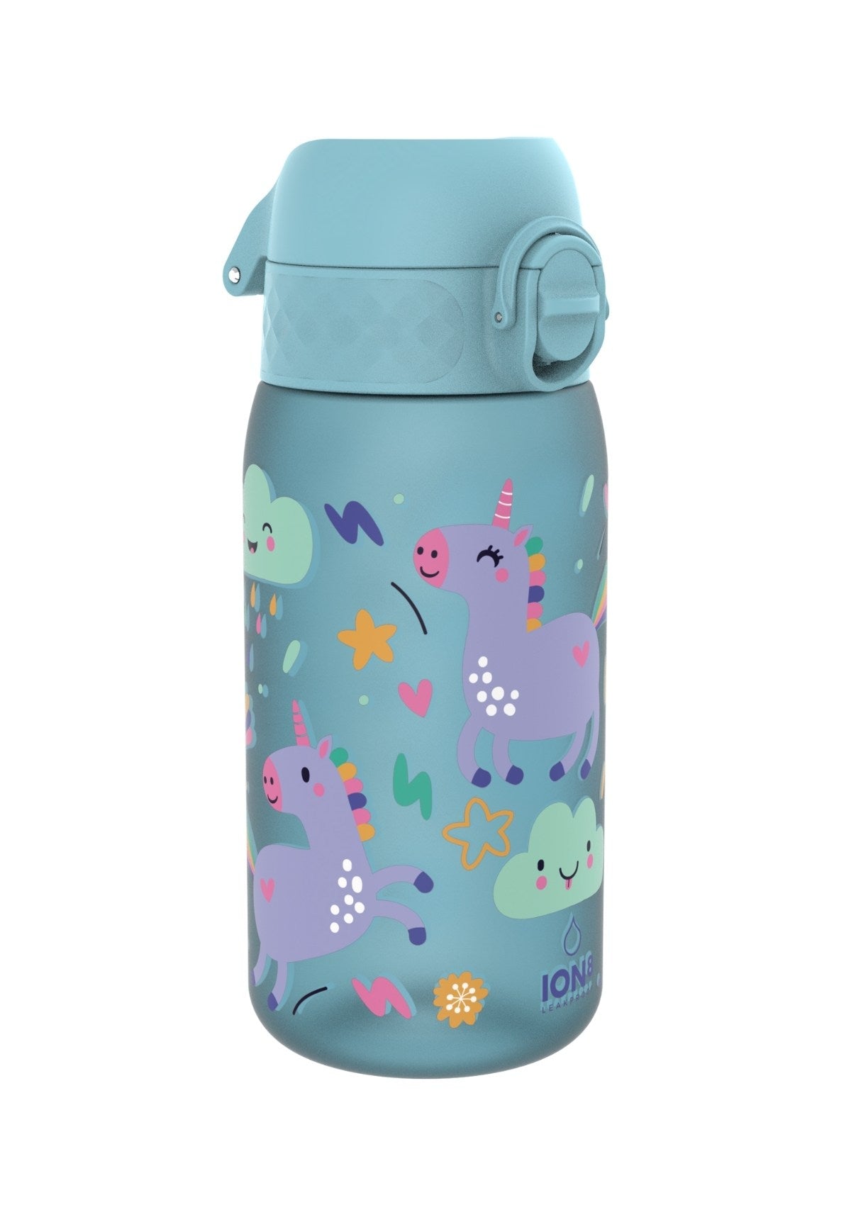 ION8 Recyclon Blue Unicorn Water Bottle Leak Proof 350ml (12oz) BPA Free