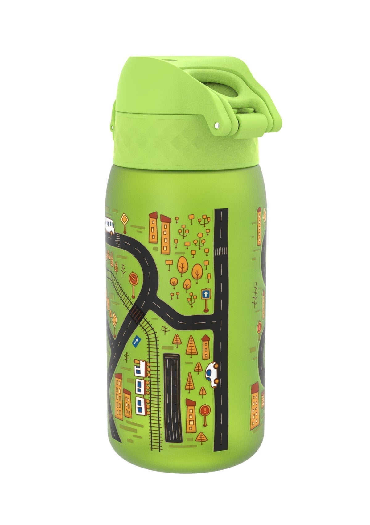 ION8 Recyclon Green Cars Water Bottle Leak Proof 350ml (12oz) BPA Free