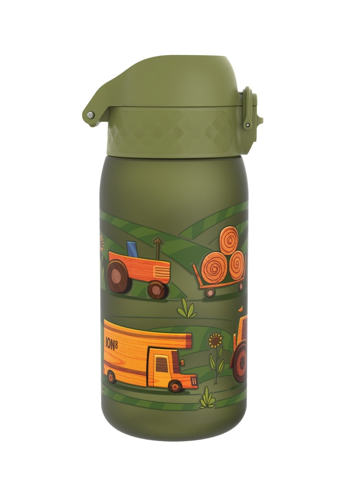 ION8 Recyclon Farming Machines Green Water Bottle Leak Proof 350ml (12oz) BPA Free