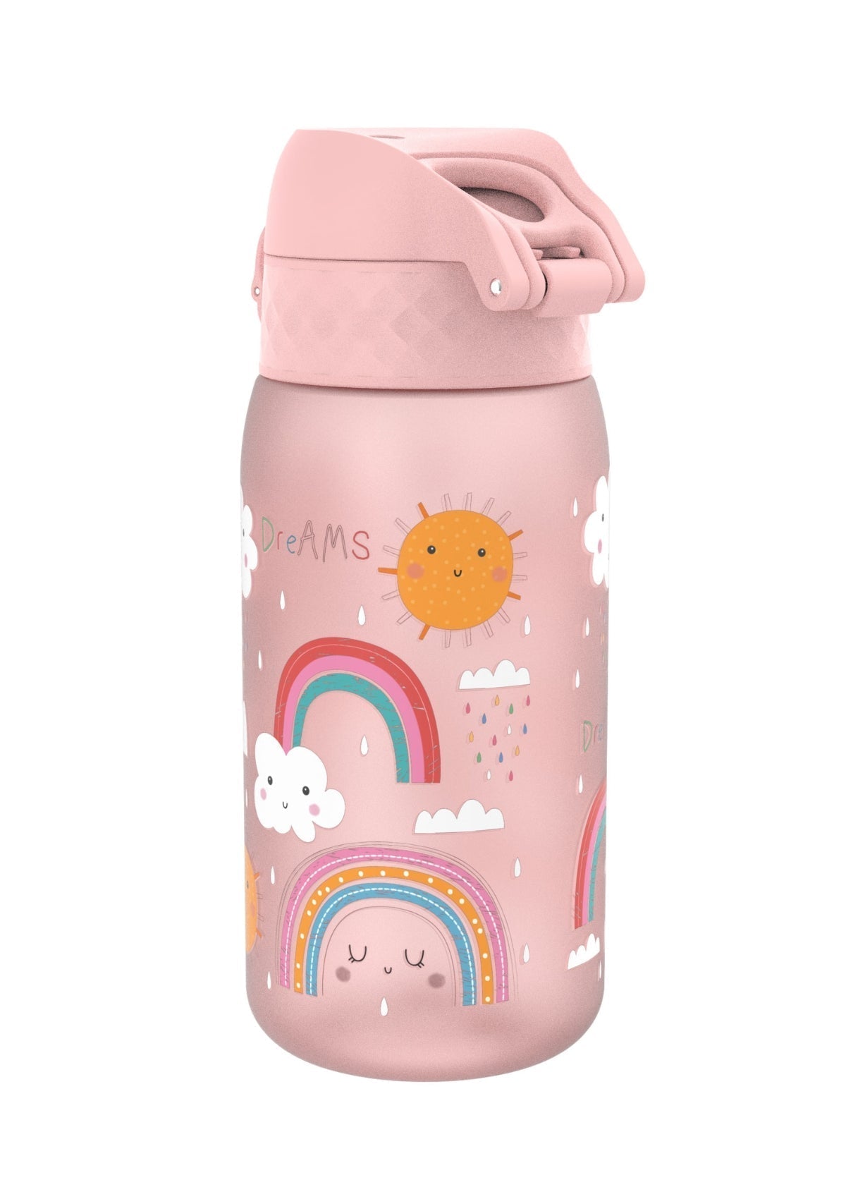 ION8 Recyclon Rose Quartz Rainbows Water Bottle Leak Proof 350ml (12oz) BPA Free