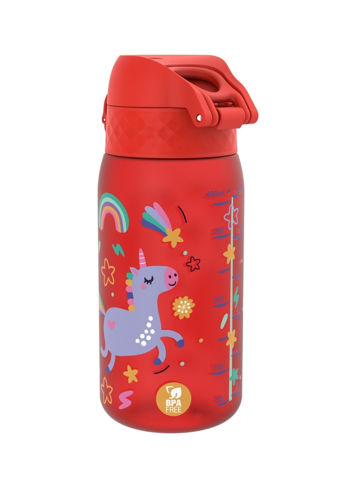 ION8 Recyclon Red Unicorns Water Bottle Leak Proof 350ml (12oz) BPA Free