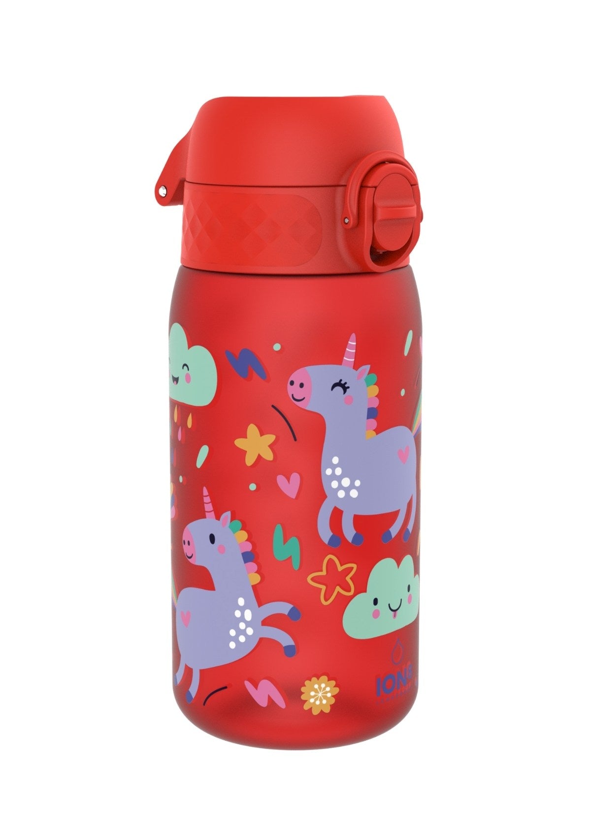 ION8 Recyclon Red Unicorns Water Bottle Leak Proof 350ml (12oz) BPA Free