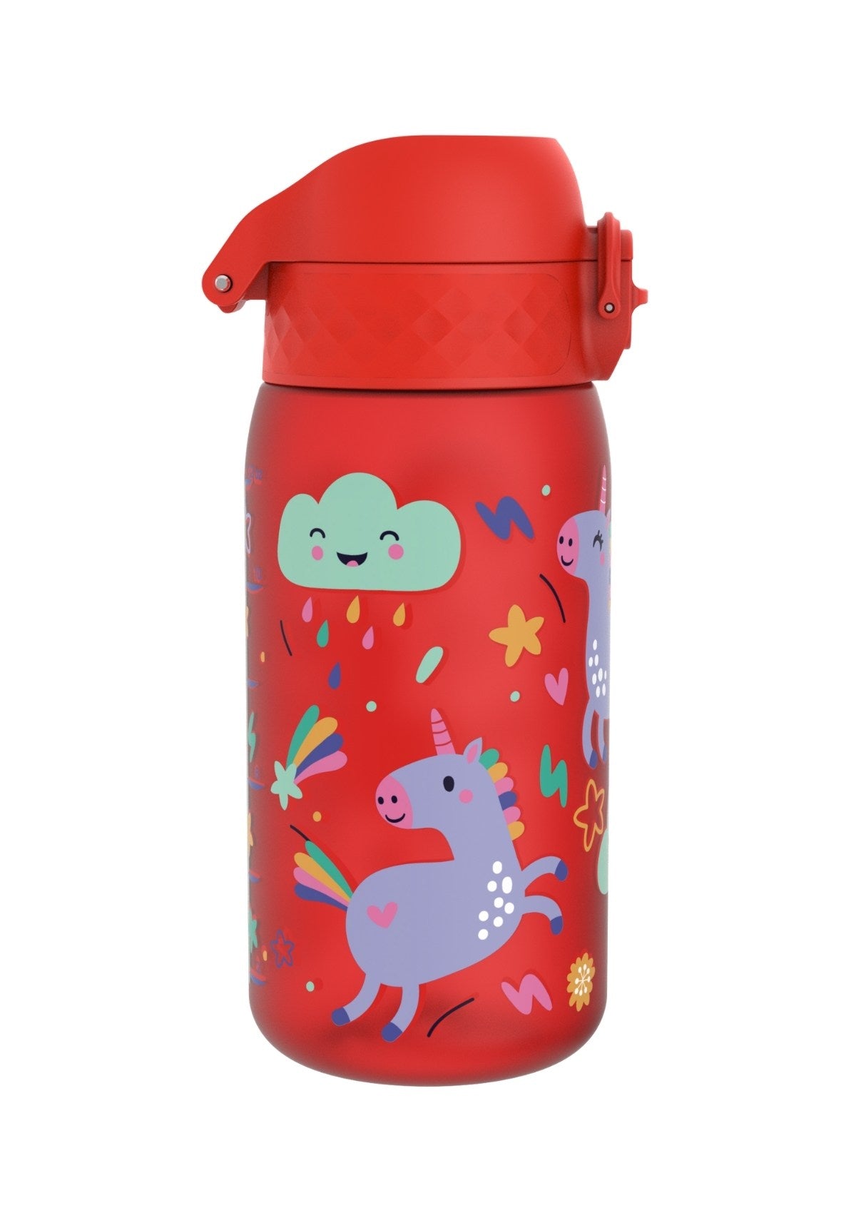 ION8 Recyclon Red Unicorns Water Bottle Leak Proof 350ml (12oz) BPA Free
