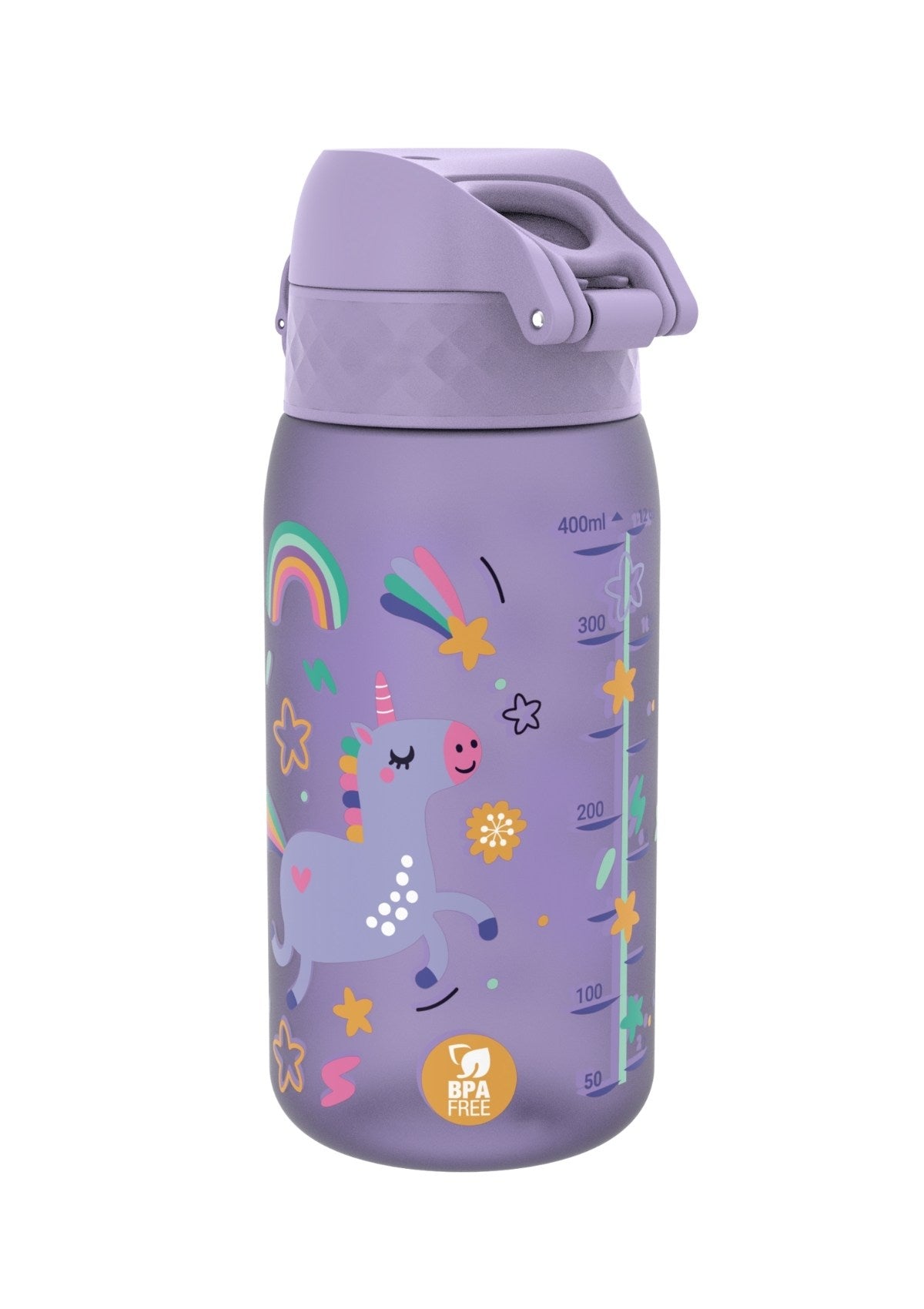 ION8 Recyclon Periwinkle Unicorns Water Bottle Leak Proof 350ml (12oz) BPA Free