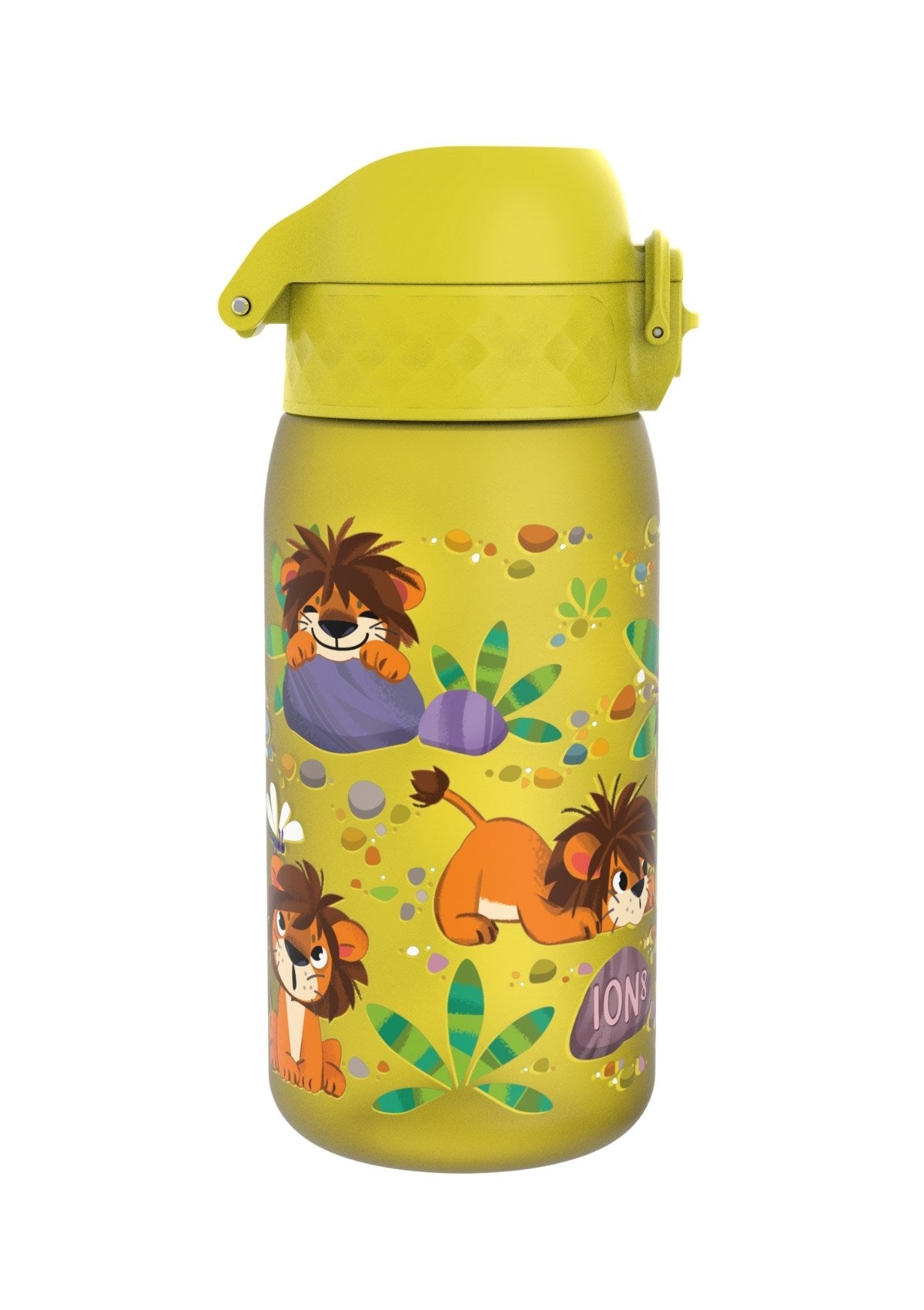ION8 Recyclon Baby Lions Yellow Water Bottle Leak Proof 350ml (12oz) BPA Free