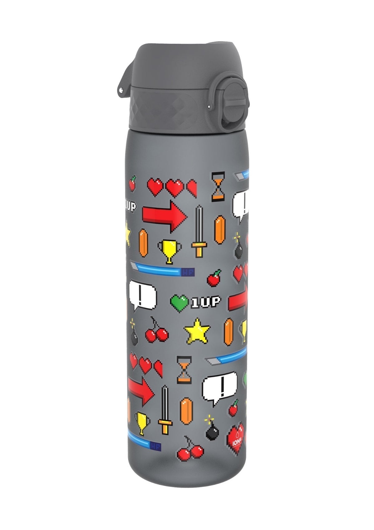 ION8 Recyclon Grey Gamer Water Bottle Leak Proof 500ml (18oz) BPA Free