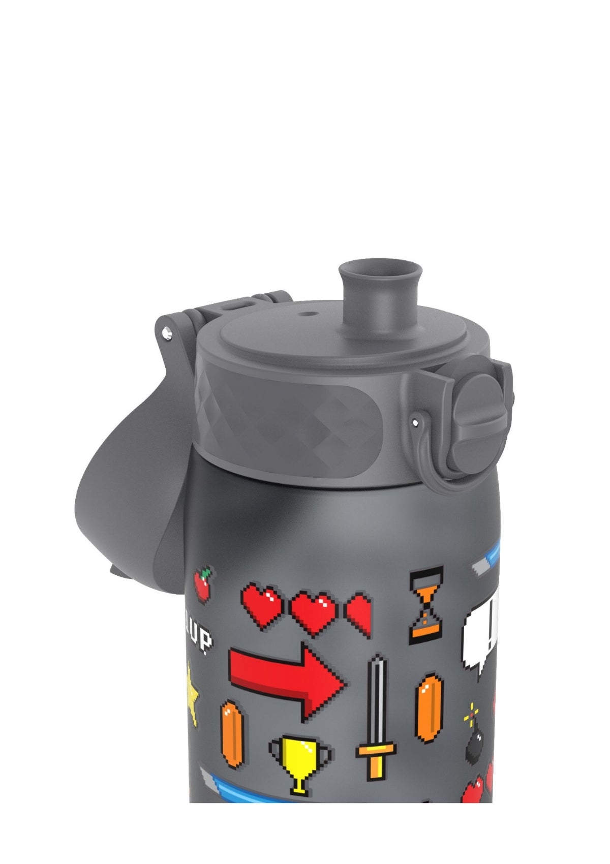 ION8 Recyclon Grey Gamer Water Bottle Leak Proof 500ml (18oz) BPA Free