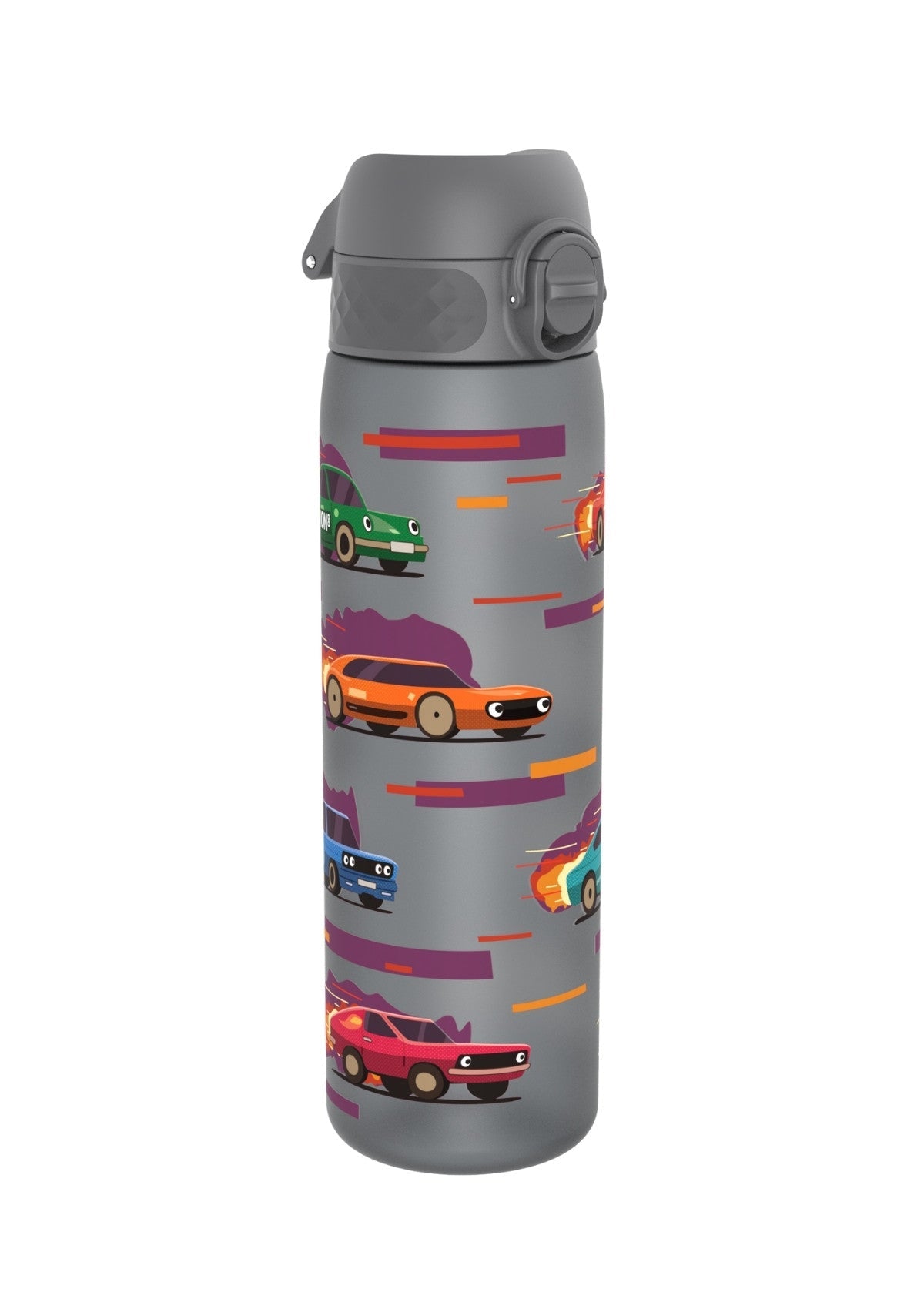 ION8 Recyclon Sport Cars Grey Water Bottle Leak Proof 500ml