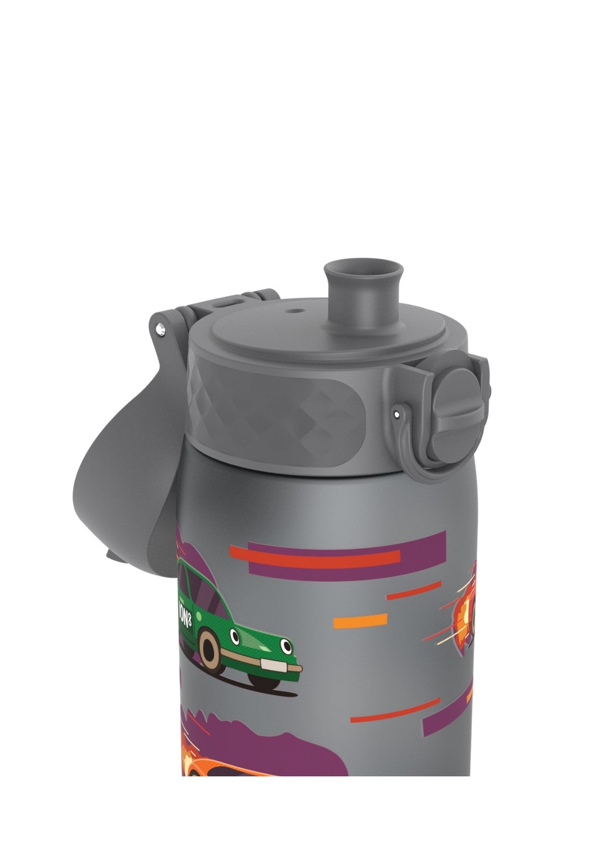 ION8 Recyclon Sport Cars Grey Water Bottle Leak Proof 500ml