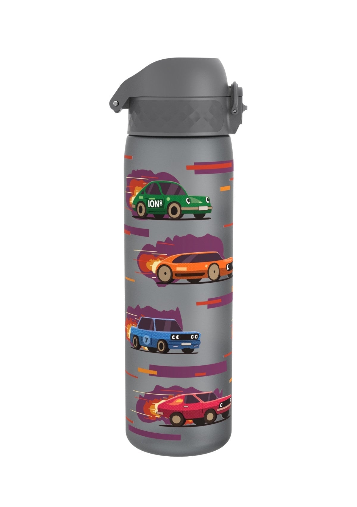 ION8 Recyclon Sport Cars Grey Water Bottle Leak Proof 500ml