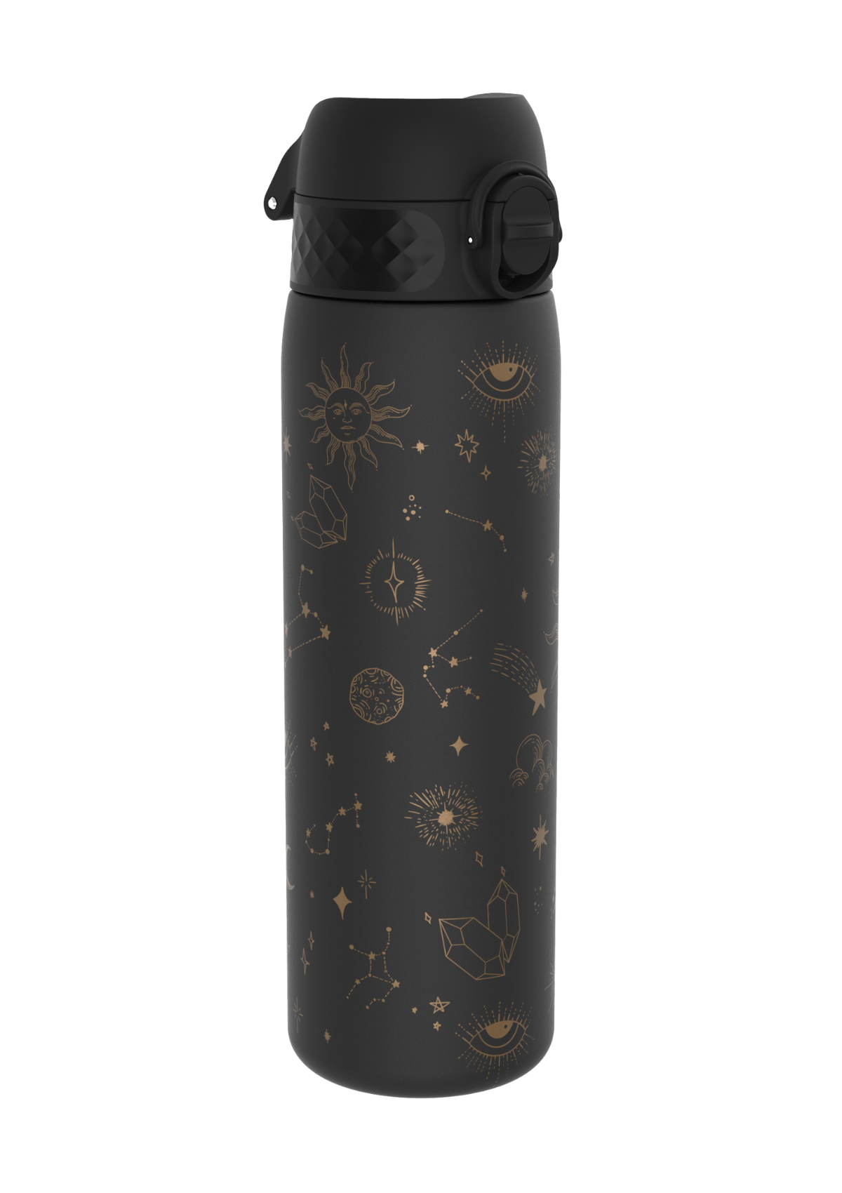 ION8 Recyclon Black Celestial Universe Water Bottle Leak Proof 500ml (18oz) BPA Free