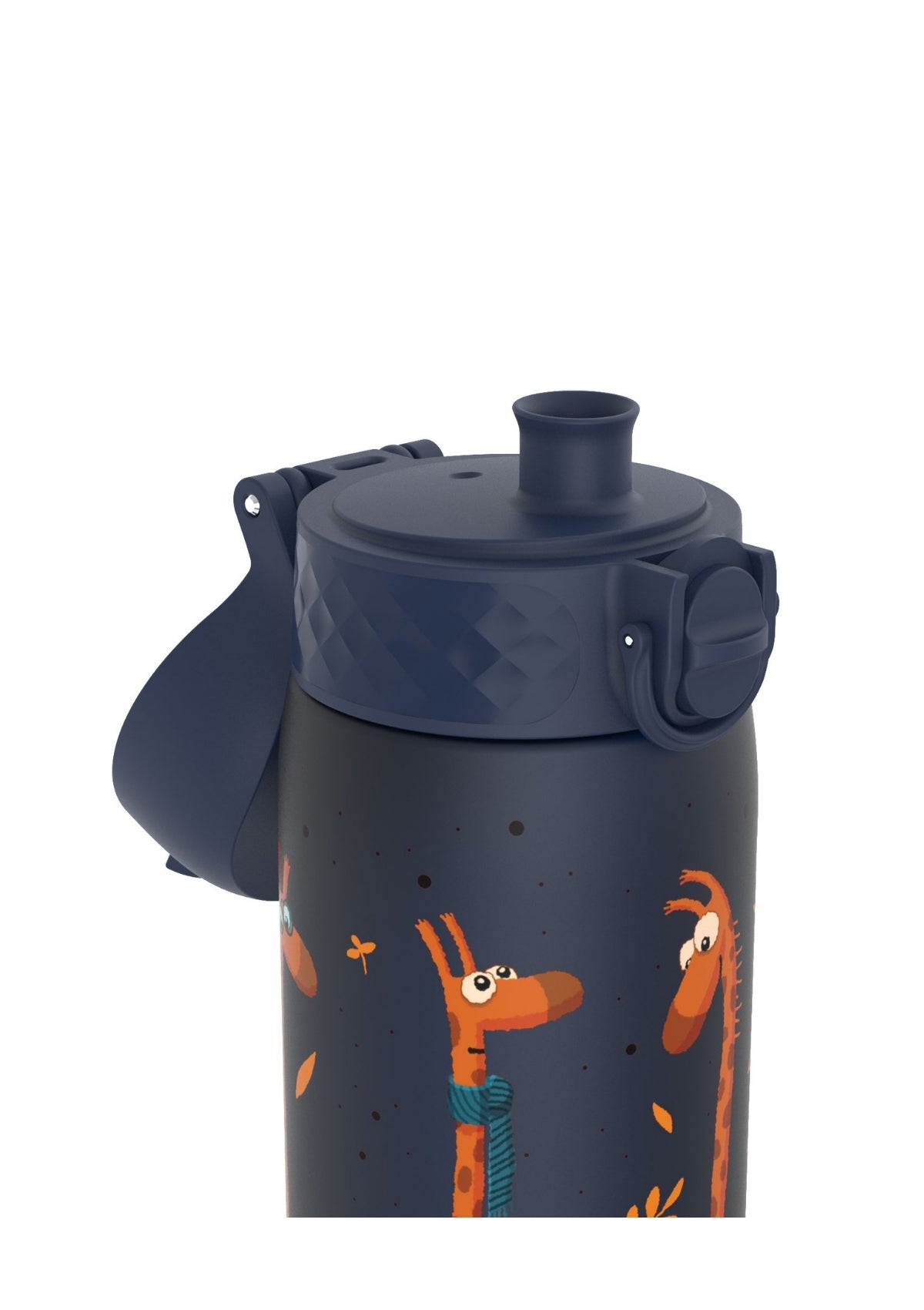 ION8 Recyclon Navy Giraffes Water Bottle Leak Proof 500ml (18oz) BPA Free