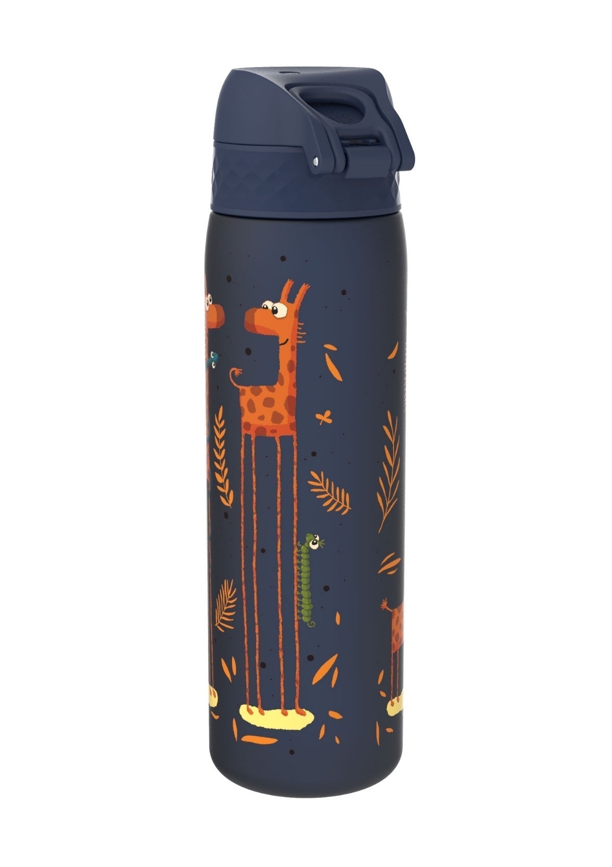 ION8 Recyclon Navy Giraffes Water Bottle Leak Proof 500ml (18oz) BPA Free