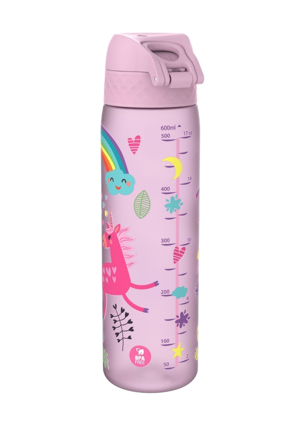 ION8 Recyclon Lilac Unicorns Water Bottle Leak Proof 500ml (18oz) BPA Free