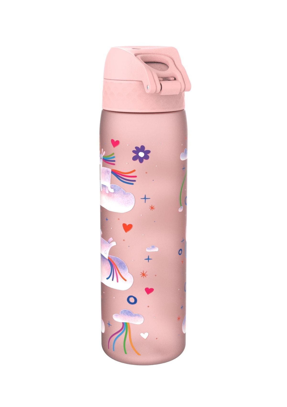 ION8 Recyclon Pink Unicorn Rainbows Water Bottle Leak Proof 500ml
