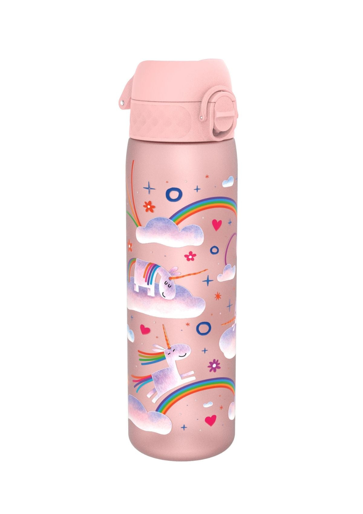 ION8 Recyclon Pink Unicorn Rainbows Water Bottle Leak Proof 500ml