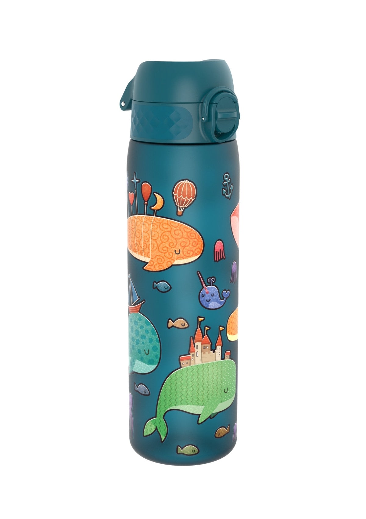 ION8 Recyclon Whales Teal Water Bottle Leak Proof 500ml