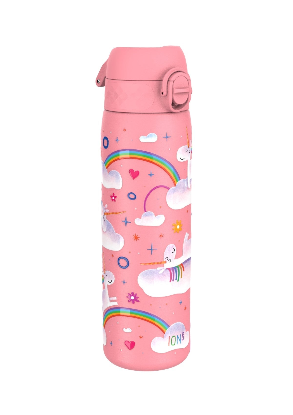 ION8 Steel Water Bottle Unicorn Rainbows Leak Proof 600ml