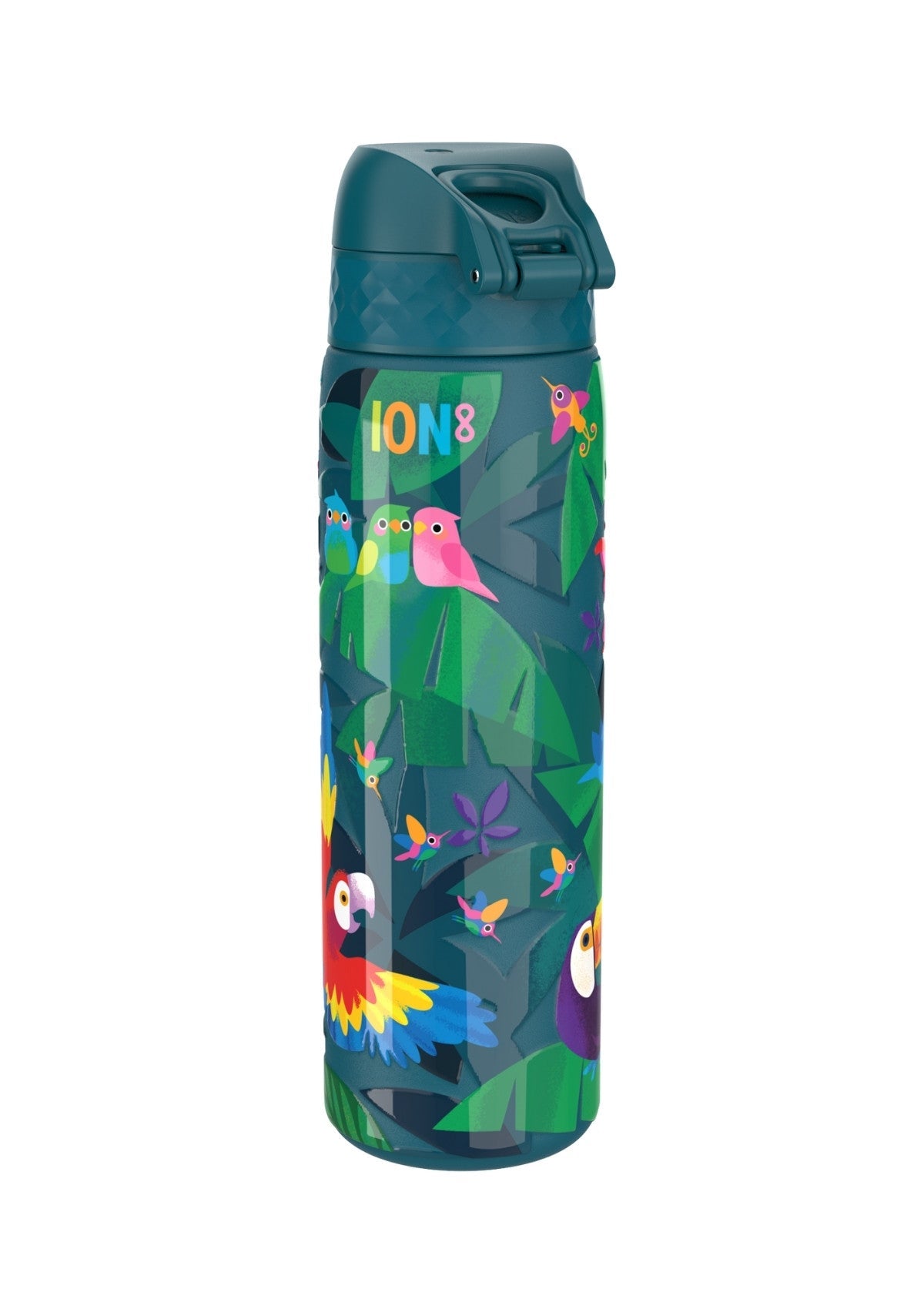 ION8 Steel Water Bottle Exotic Birds Leak Proof 600ml
