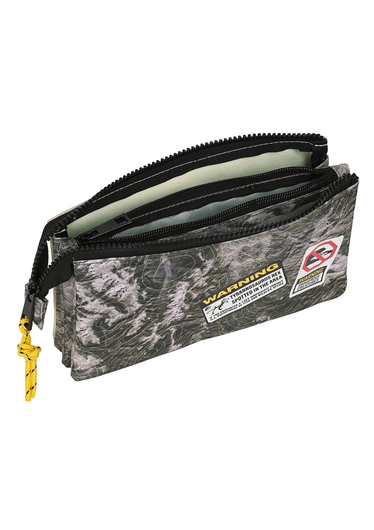 Jurassic World Warning Pencil Case Triple