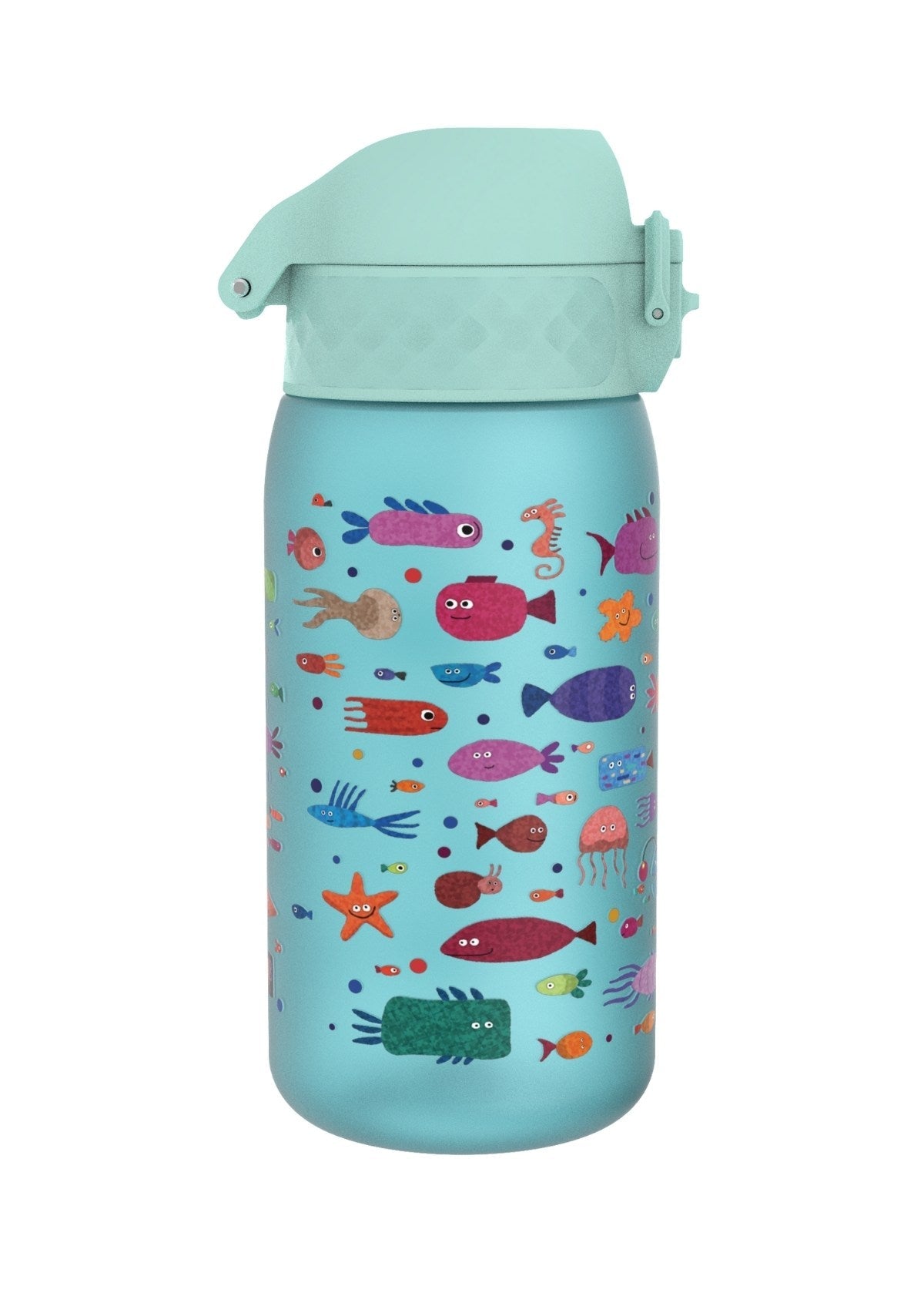 ION8 Recyclon Fish Sonic-Blue Water Bottle Leak Proof 350ml (12oz) BPA Free