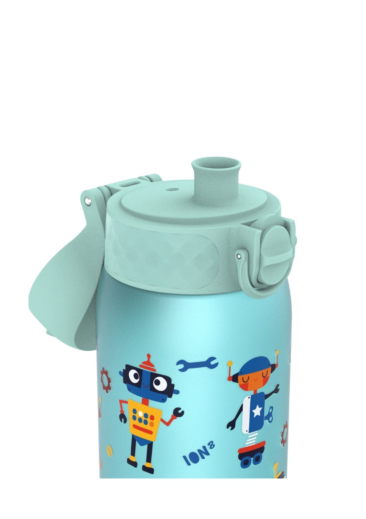 ION8 Recyclon Blue Robots Water Bottle Leak Proof 350ml (12oz) BPA Free