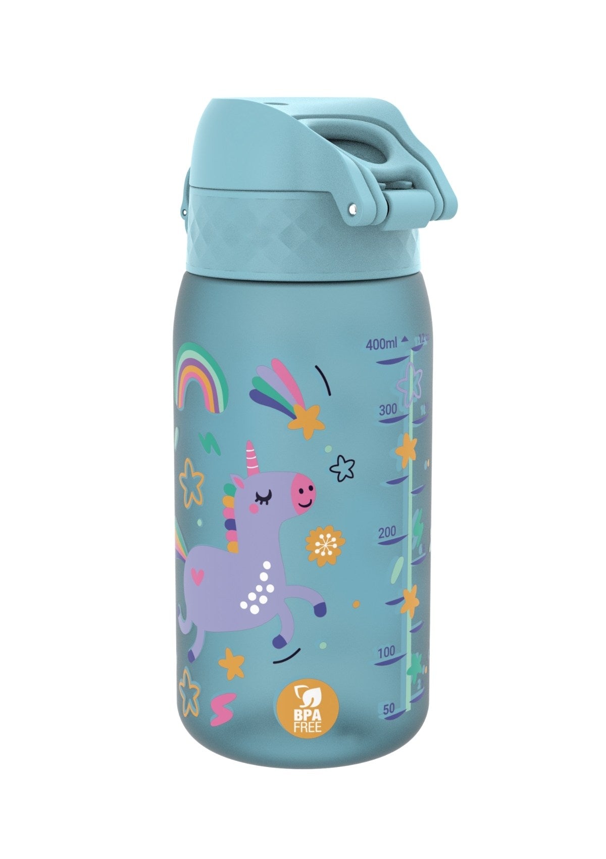 ION8 Recyclon Blue Unicorn Water Bottle Leak Proof 350ml (12oz) BPA Free