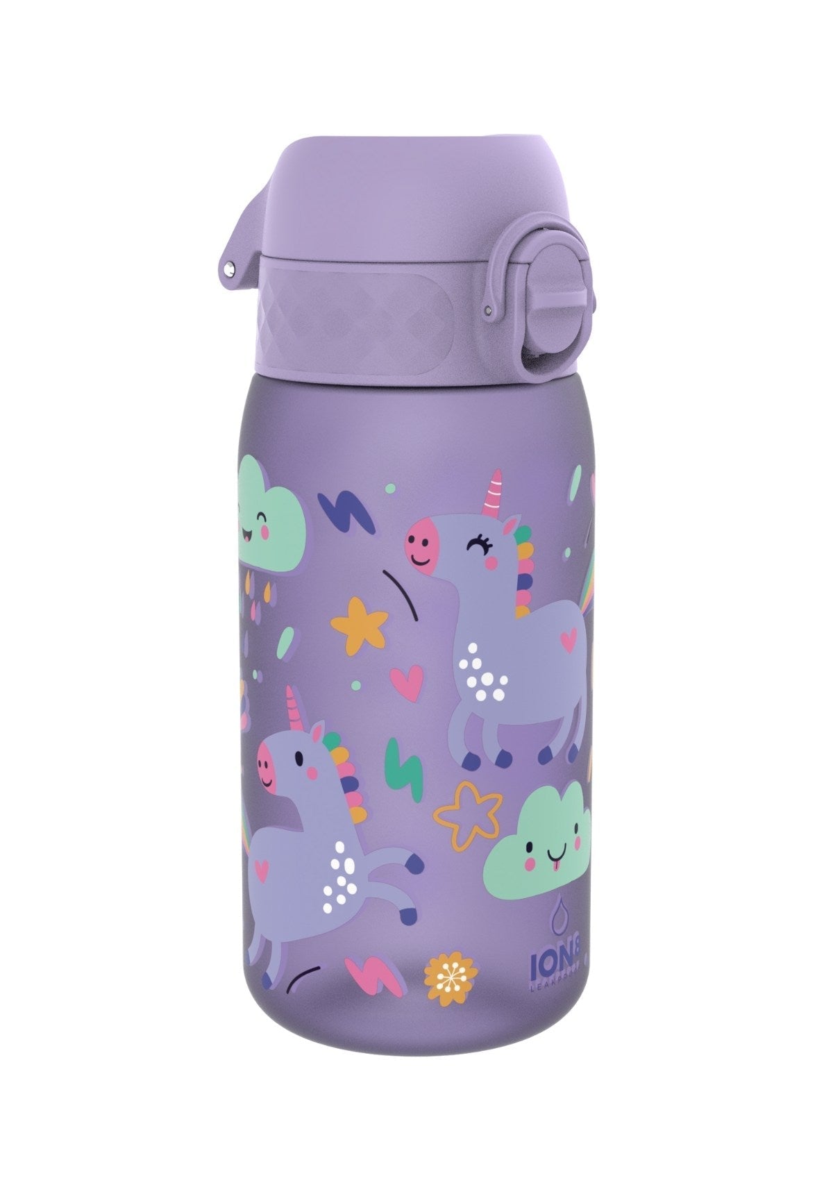 ION8 Recyclon Periwinkle Unicorns Water Bottle Leak Proof 350ml (12oz) BPA Free