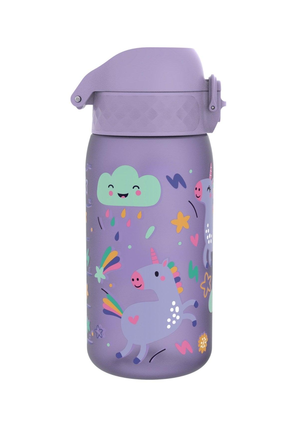 ION8 Recyclon Periwinkle Unicorns Water Bottle Leak Proof 350ml (12oz) BPA Free