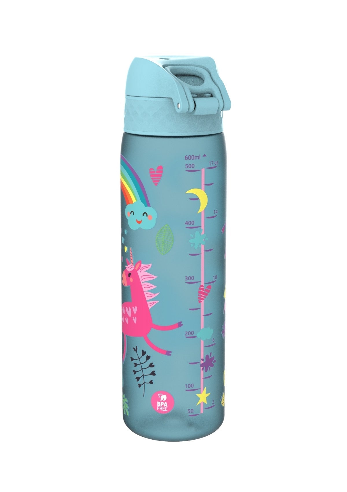 ION8 Recyclon Unicorns Turquoise Water Bottle Leak Proof 500ml