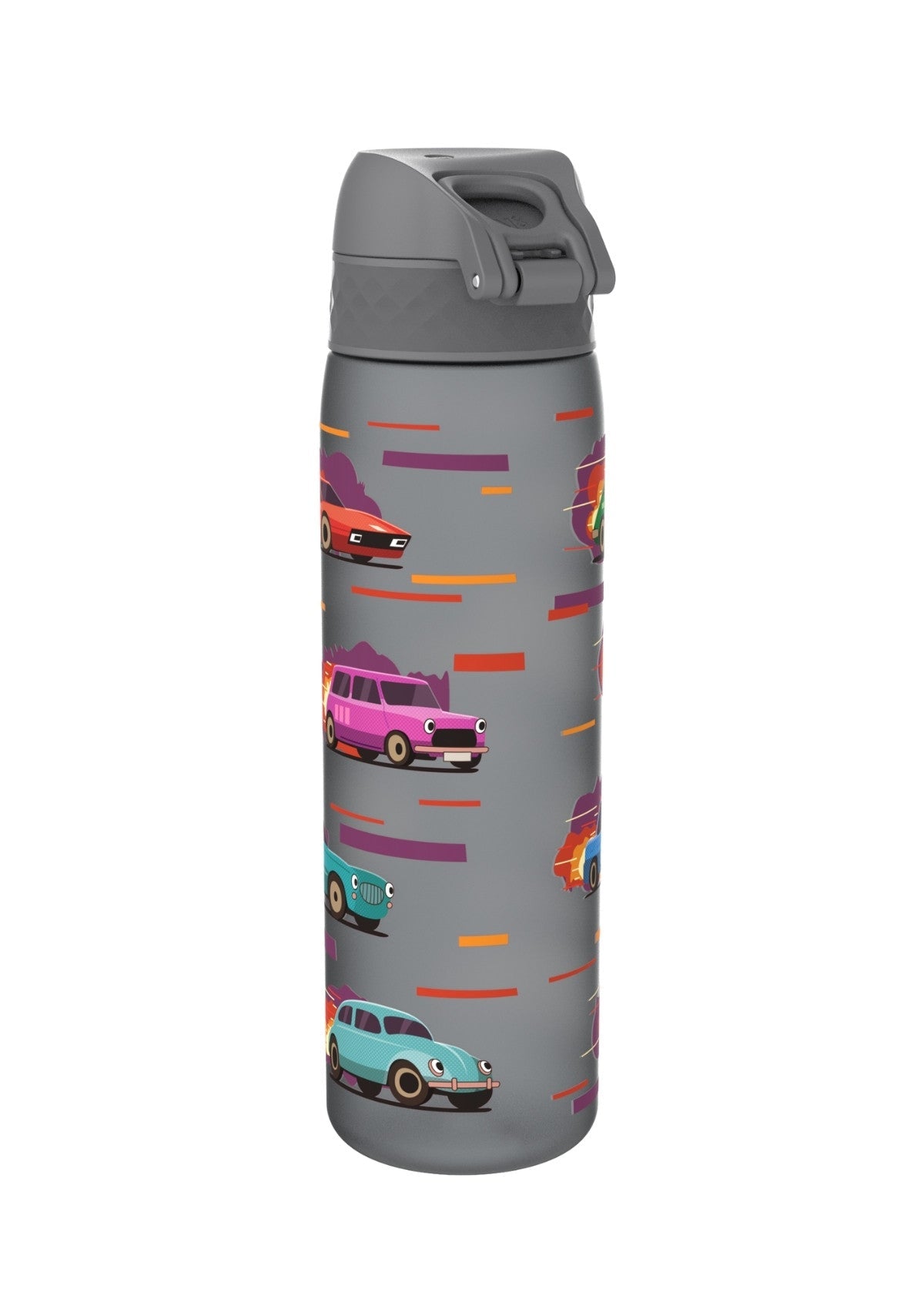 ION8 Recyclon Sport Cars Grey Water Bottle Leak Proof 500ml