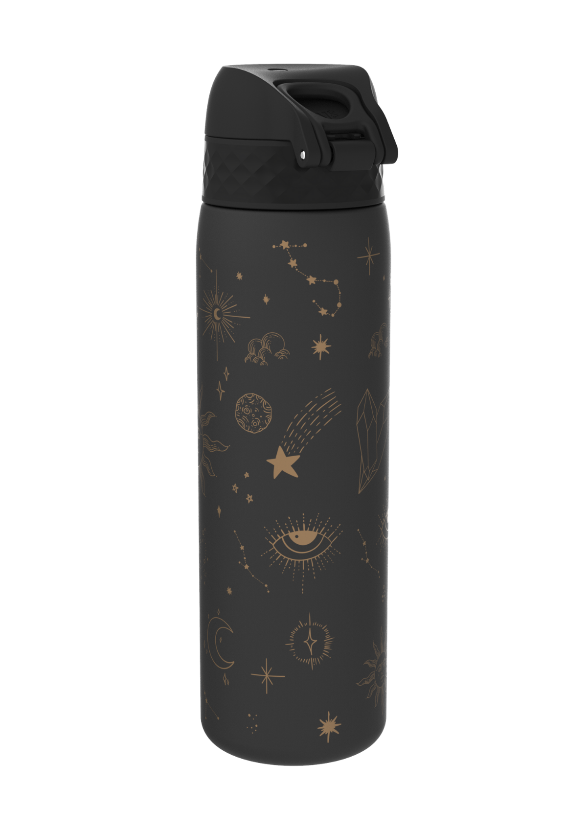 ION8 Recyclon Black Celestial Universe Water Bottle Leak Proof 500ml (18oz) BPA Free