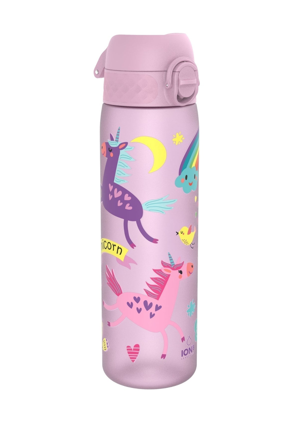 ION8 Recyclon Lilac Unicorns Water Bottle Leak Proof 500ml (18oz) BPA Free