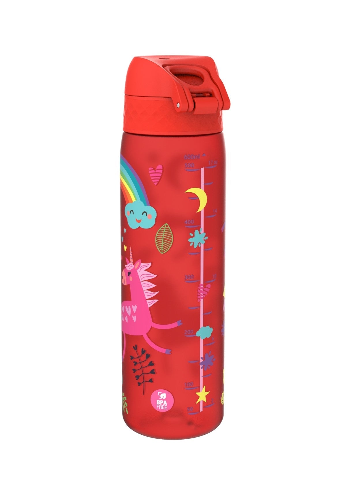ION8 Recyclon Unicorns Red Water Bottle Leak Proof 500ml