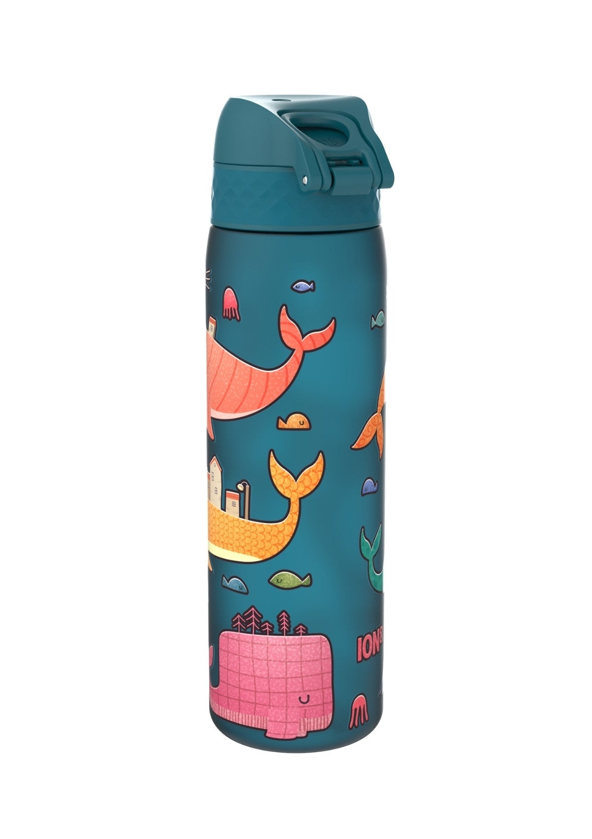ION8 Recyclon Whales Teal Water Bottle Leak Proof 500ml
