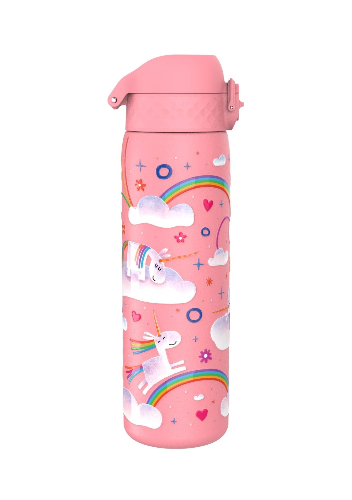 ION8 Steel Water Bottle Unicorn Rainbows Leak Proof 600ml