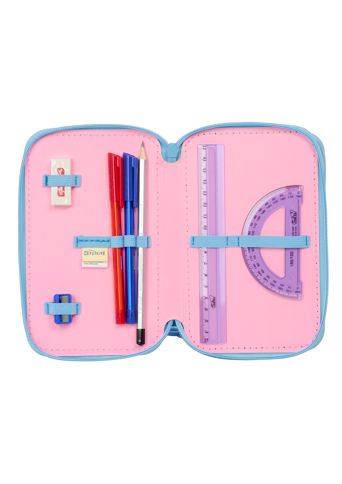Disney Stitch Bright Small Triple 37pc Filled Pencil Case