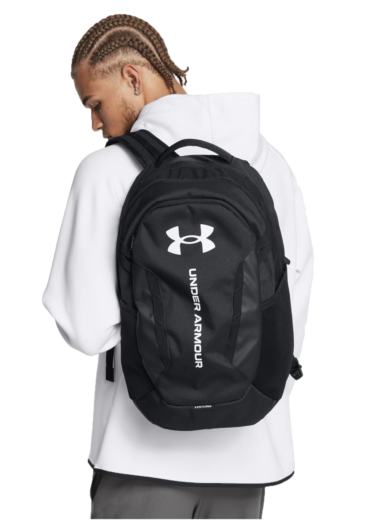 UA Hustle 6.0 Backpack Black Silver